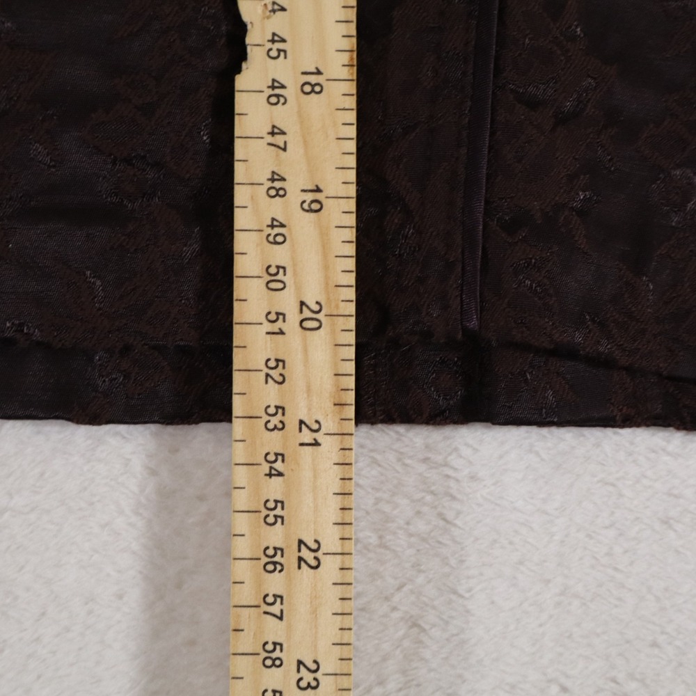 bebe Womens 6 Brown Floral Jacquard Pencil Skirt Side Zip Back Vent Made in USA - Picture 5 of 8